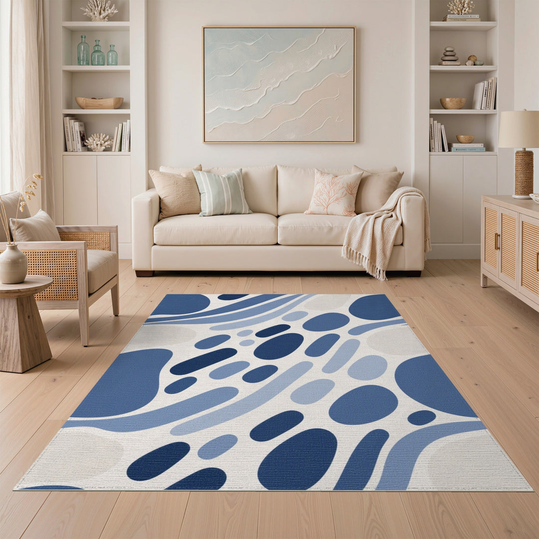 Abstract Area Blue Abstract Flow Area Rug