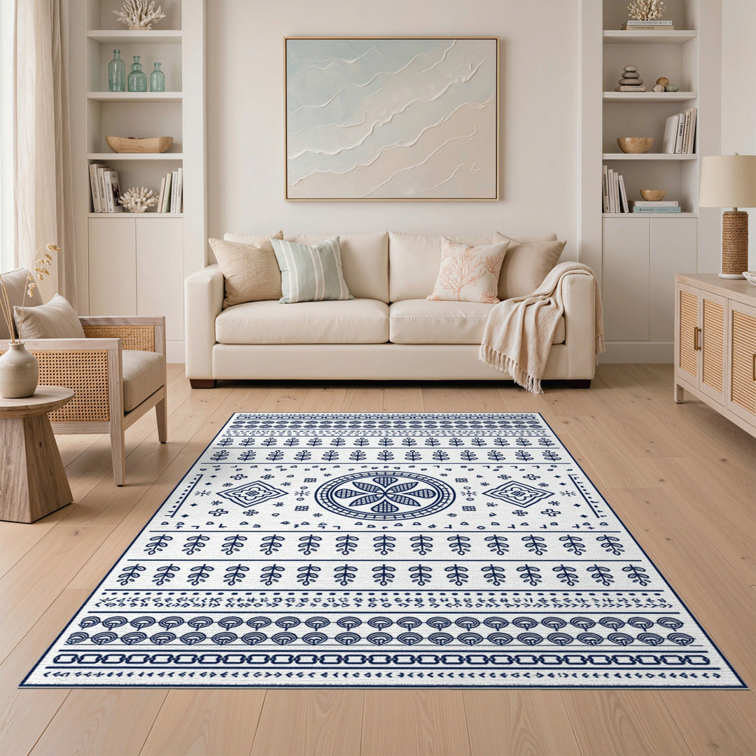Blue Heritage Tribal Medallion Rug