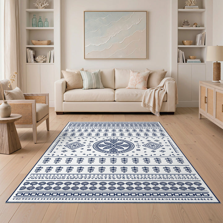 Blue Heritage Tribal Medallion Rug