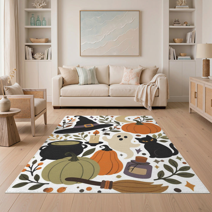 Halloween Witch Pumpkin Kids Area Rug
