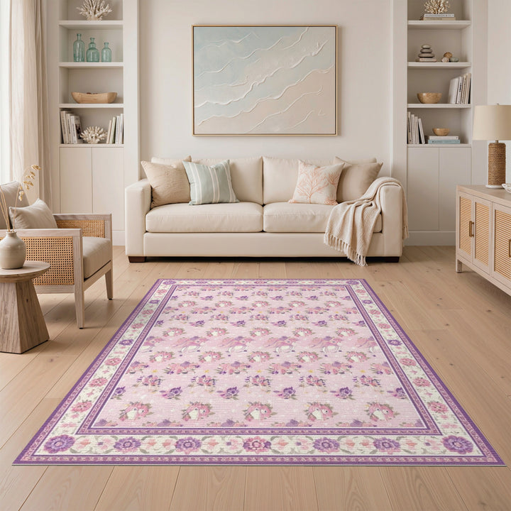 Pink Unicorn Kids Area Rug