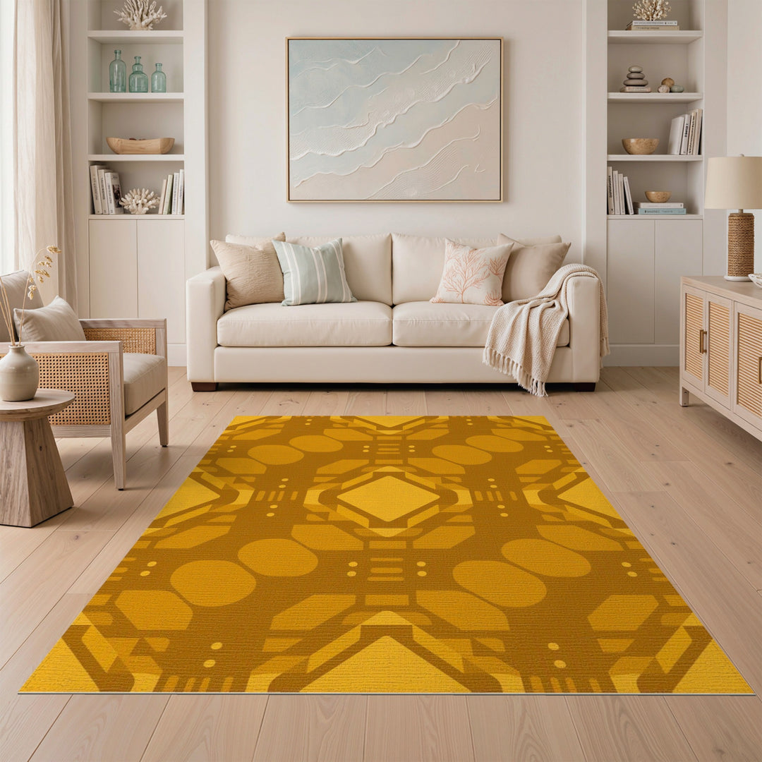 Yellow Geometric Diamond Geometric Modern Area Rug