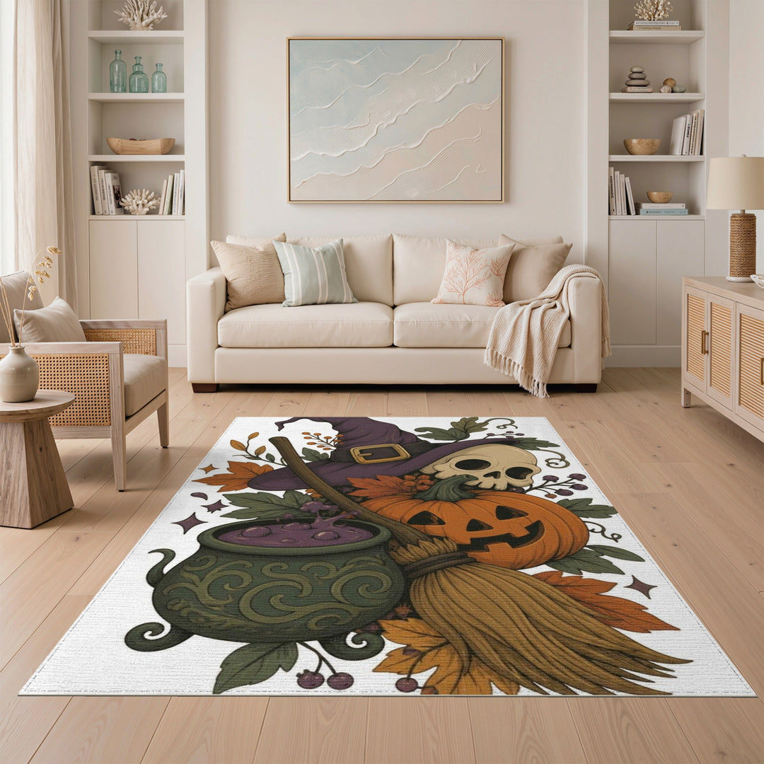 Halloween Witch Cauldron Area Rug