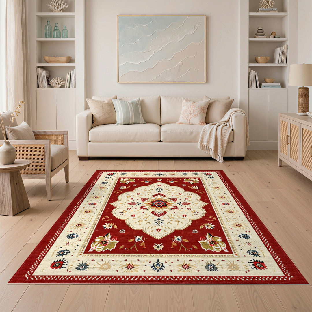 Red Persian Medallion Area Rug