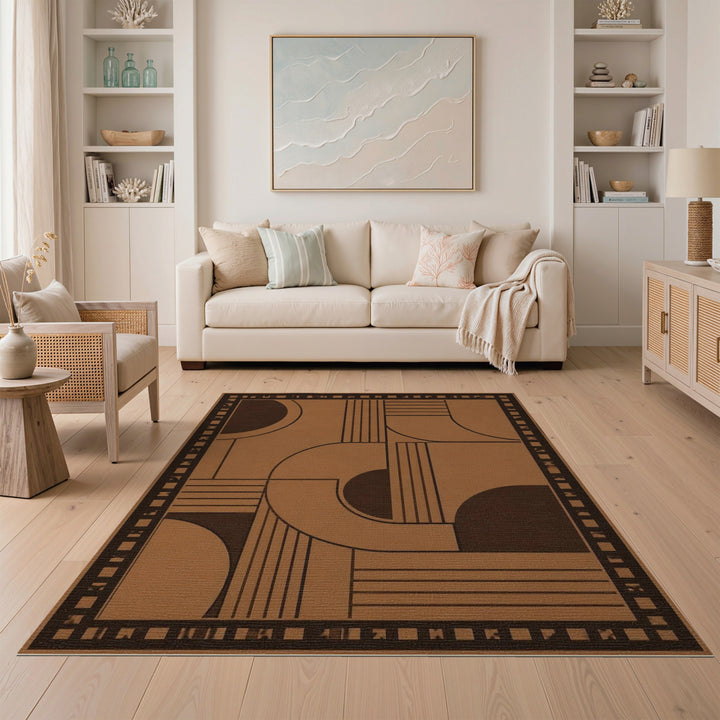 ODIKA Geometric Brown Area Rug
