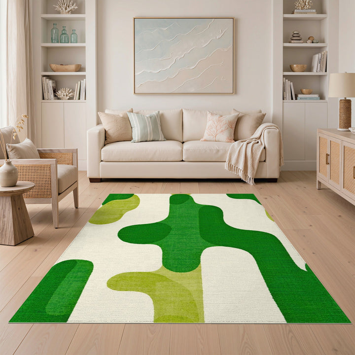 Organic Green Organic Abstract Area Rug