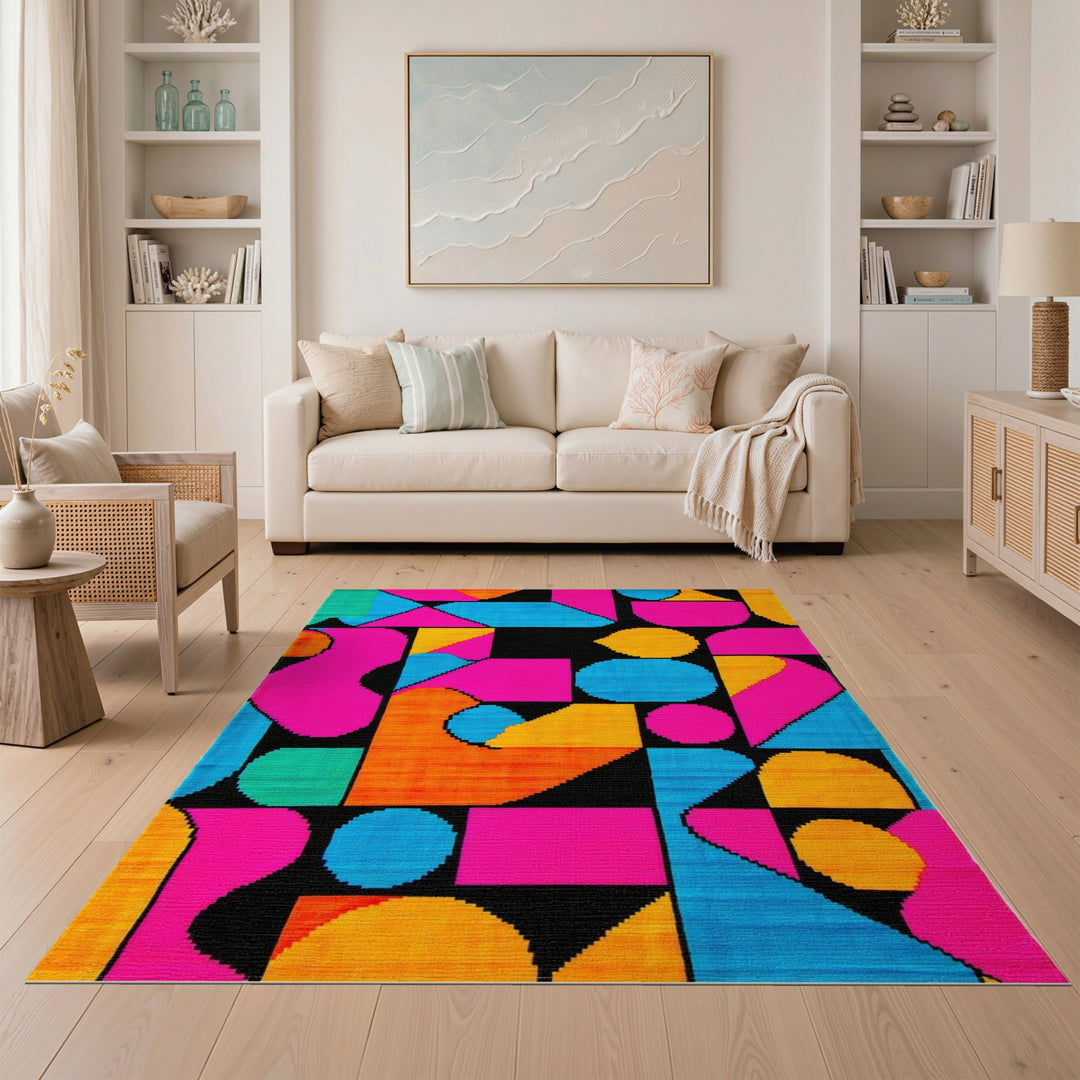 Geometric Modern Vivid Geometric Multi-Color Area Rug