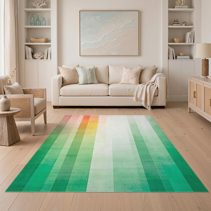 Multi-color and Patterns Vibrant Gradient Stripe Area Rug