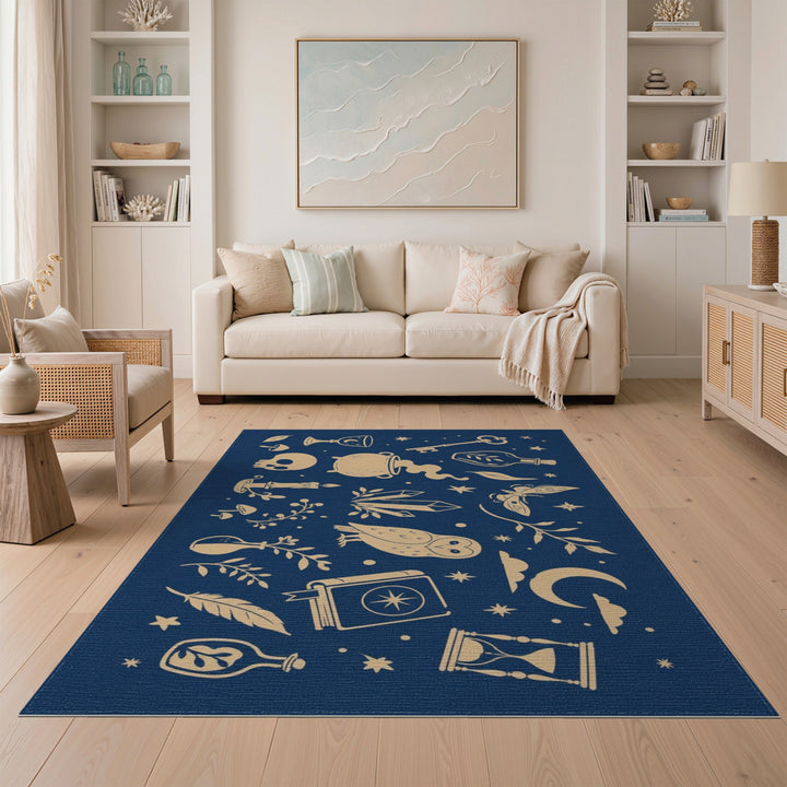 Mystic Celestial Blue Area Rug