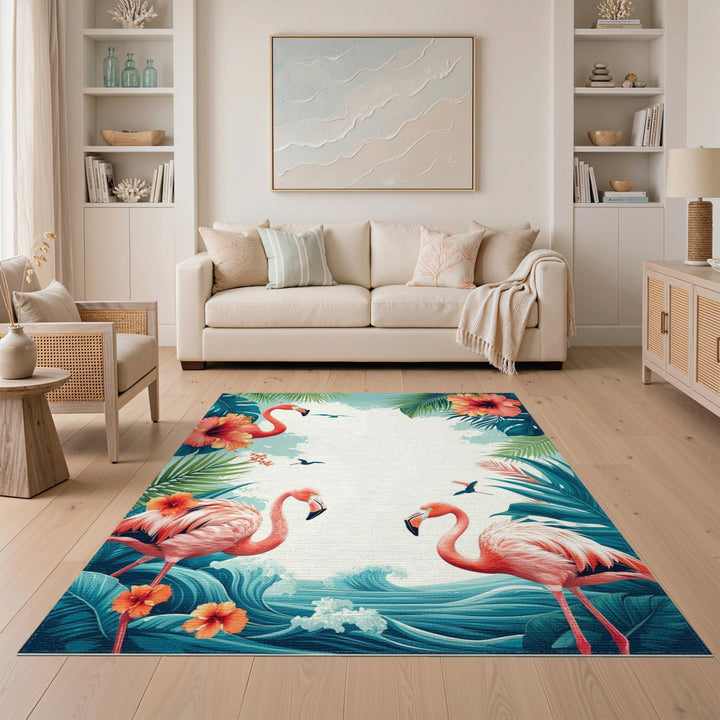 Flamingo Paradise Coastal Area Rug