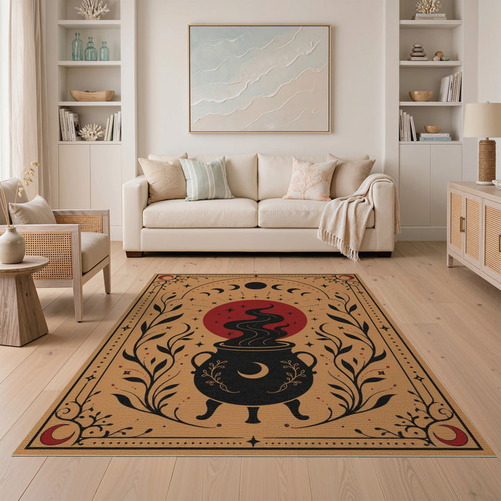 Mystic Cauldron Moon Phase Area Rug