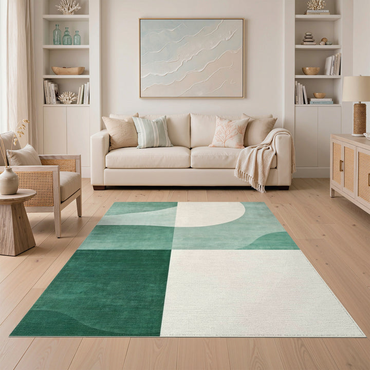 Wave Abstract Area Green Abstract Wave Area Rug