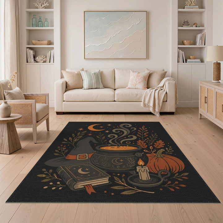 Witch Cauldron Pumpkin Area Rug