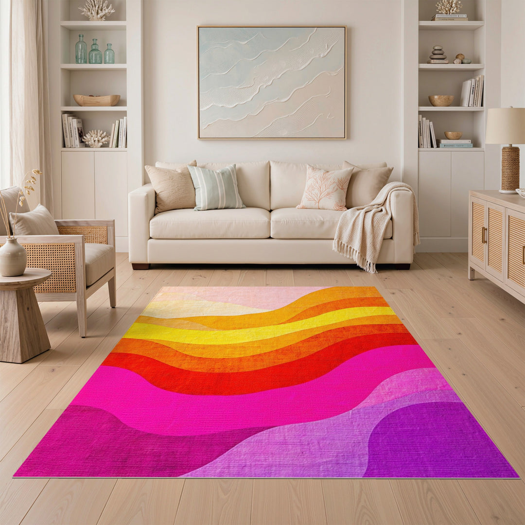 Vibrant Wave Multi-Color Area Rug
