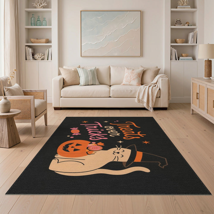 Tricks Over Treats Cat Area Rug