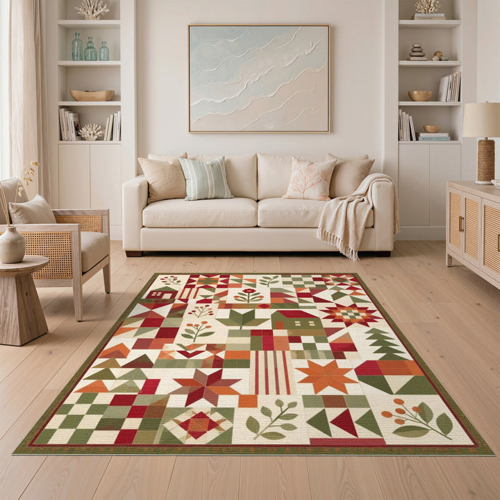 Rustic Patchwork Farmhouse Area Rug