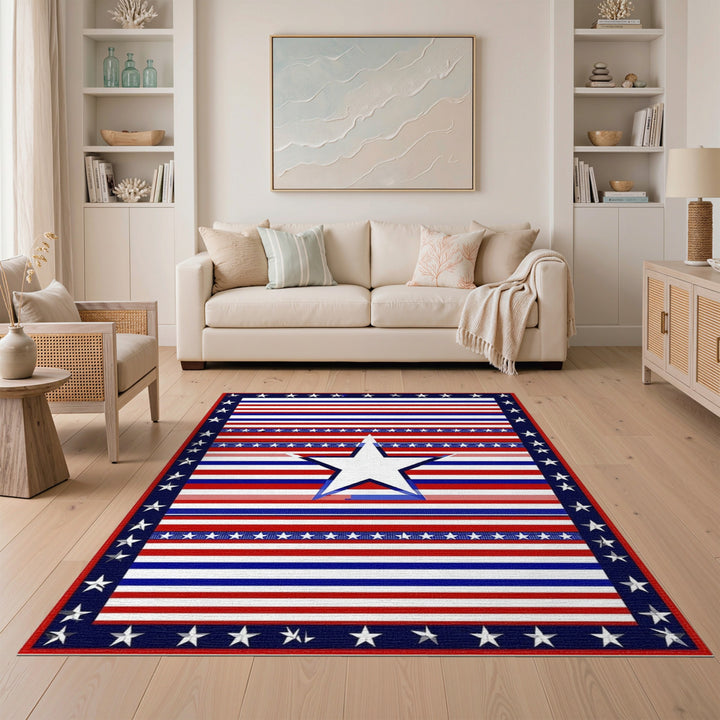 Patriotic Central Star Area Rug