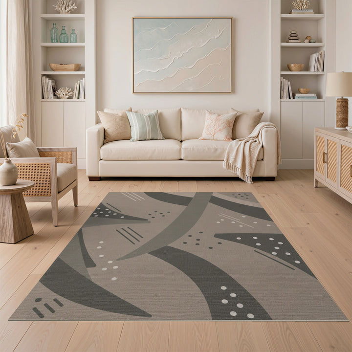 Abstract Neutral Area Rug