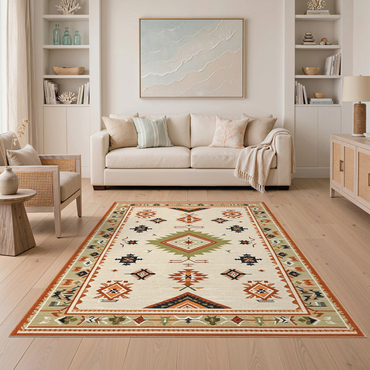 Southwestern Geometric Southwestern Geometric Beige Area Rug