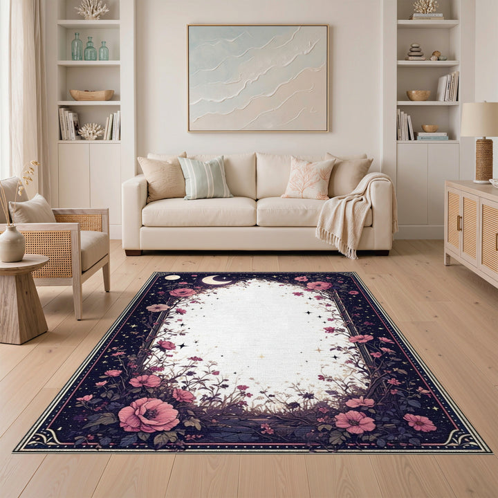 Pink Rose Moonlit Arch Area Rug