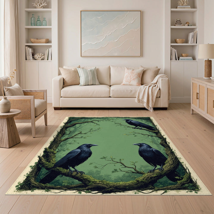 Raven Trio Green Forest Area Rug