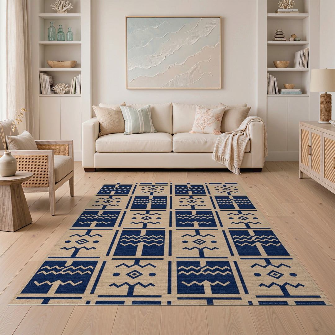 Navy Heritage Tribal Area Rug