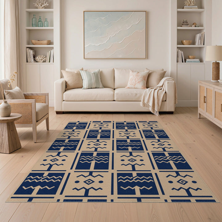 Navy Heritage Tribal Area Rug
