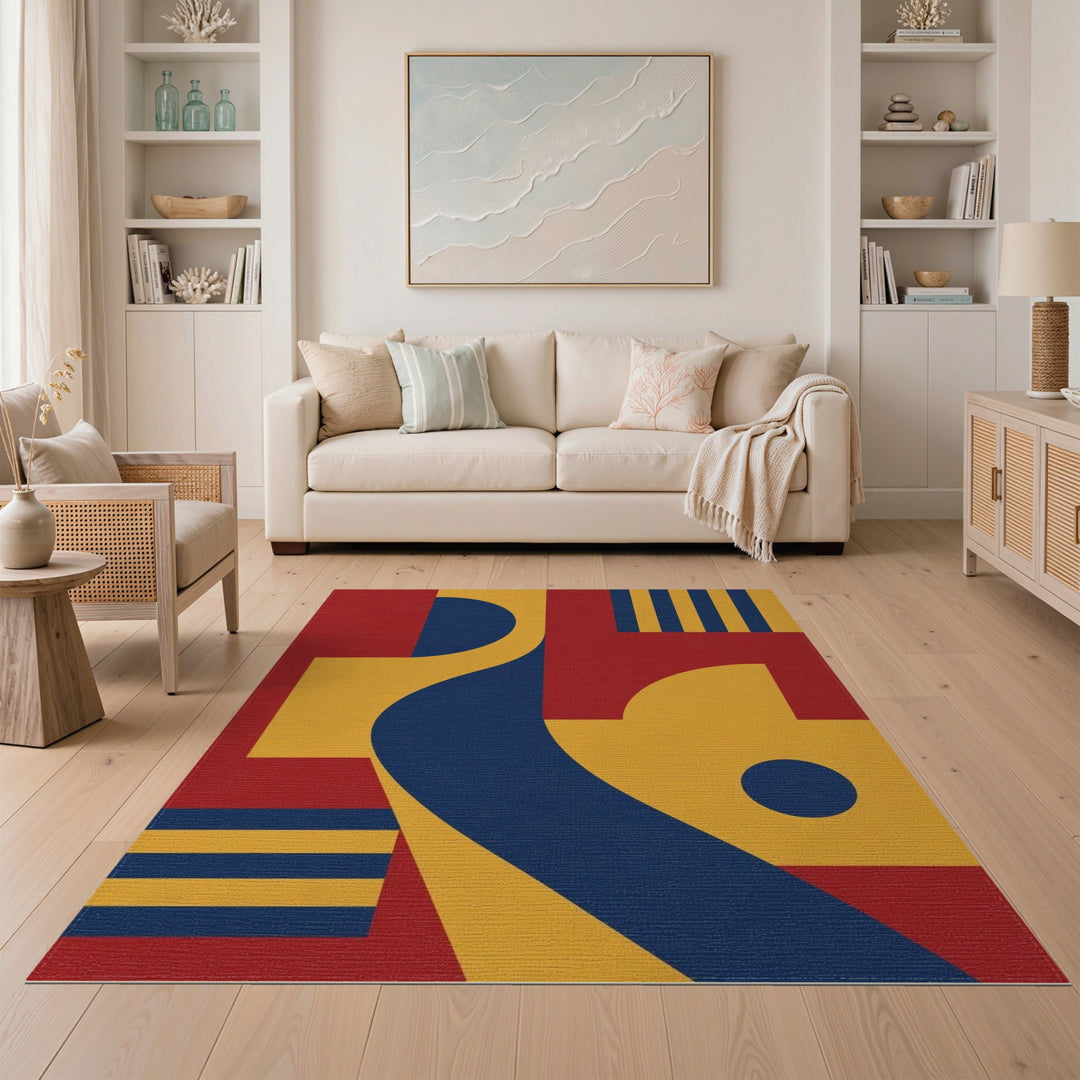 Bold Geometric Multi-Color Area Rug