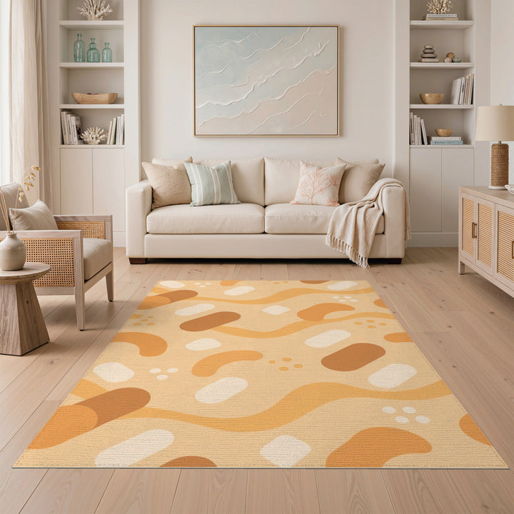 ODIKA Warm Orange Abstract Area Rug