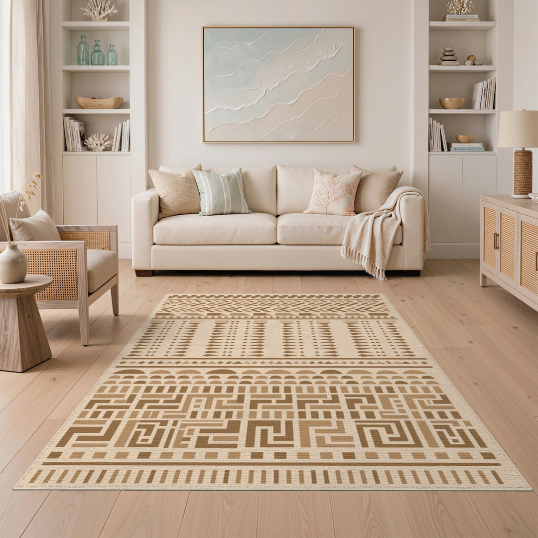 Heritage Tribal Brown Tan Area Rug