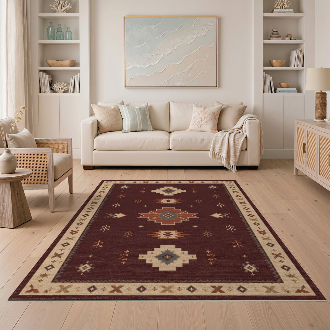 Heritage Tribal Red Tribal Geometric Area Rug