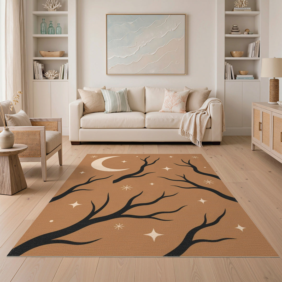 Moonlit Branches Brown Area Rug