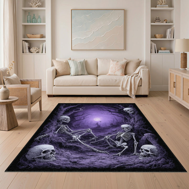 Purple Skeleton Grove Area Rug