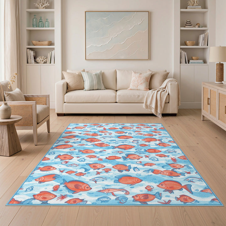 Ocean Fish Washable Area Rug