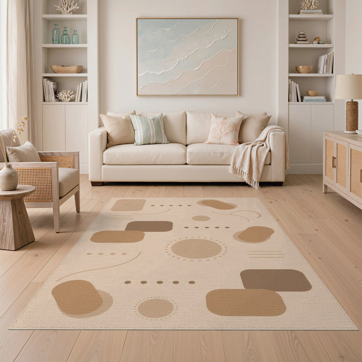 ODIKA Abstract Brown Tan Area Rug