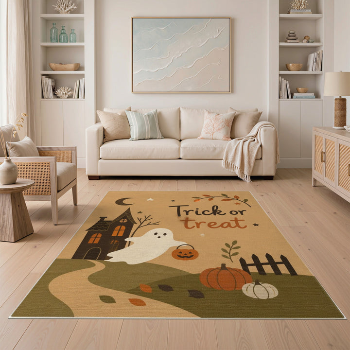 Trick or Treat Ghost Halloween Area Rug