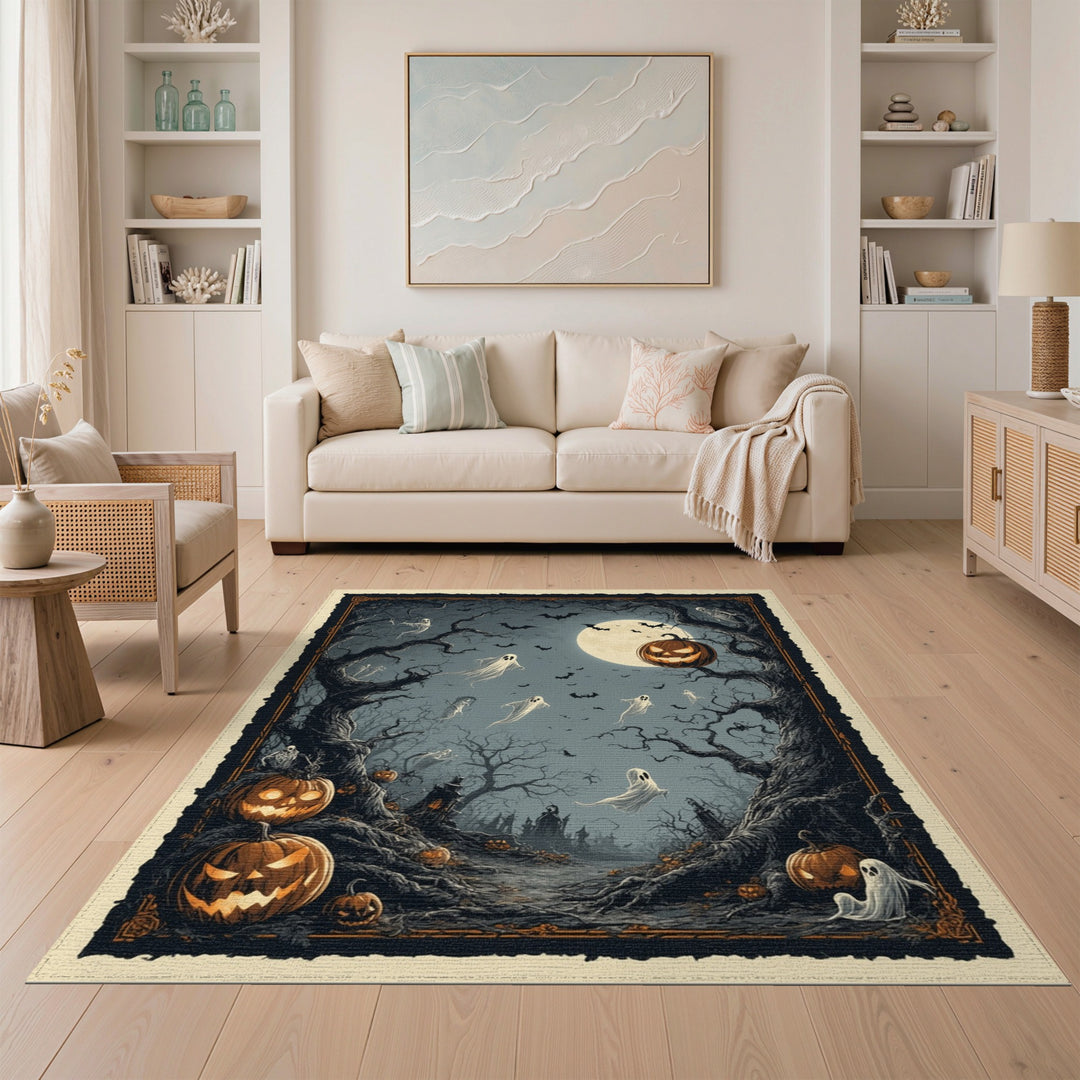 Haunted Forest Halloween Washable Area Rug