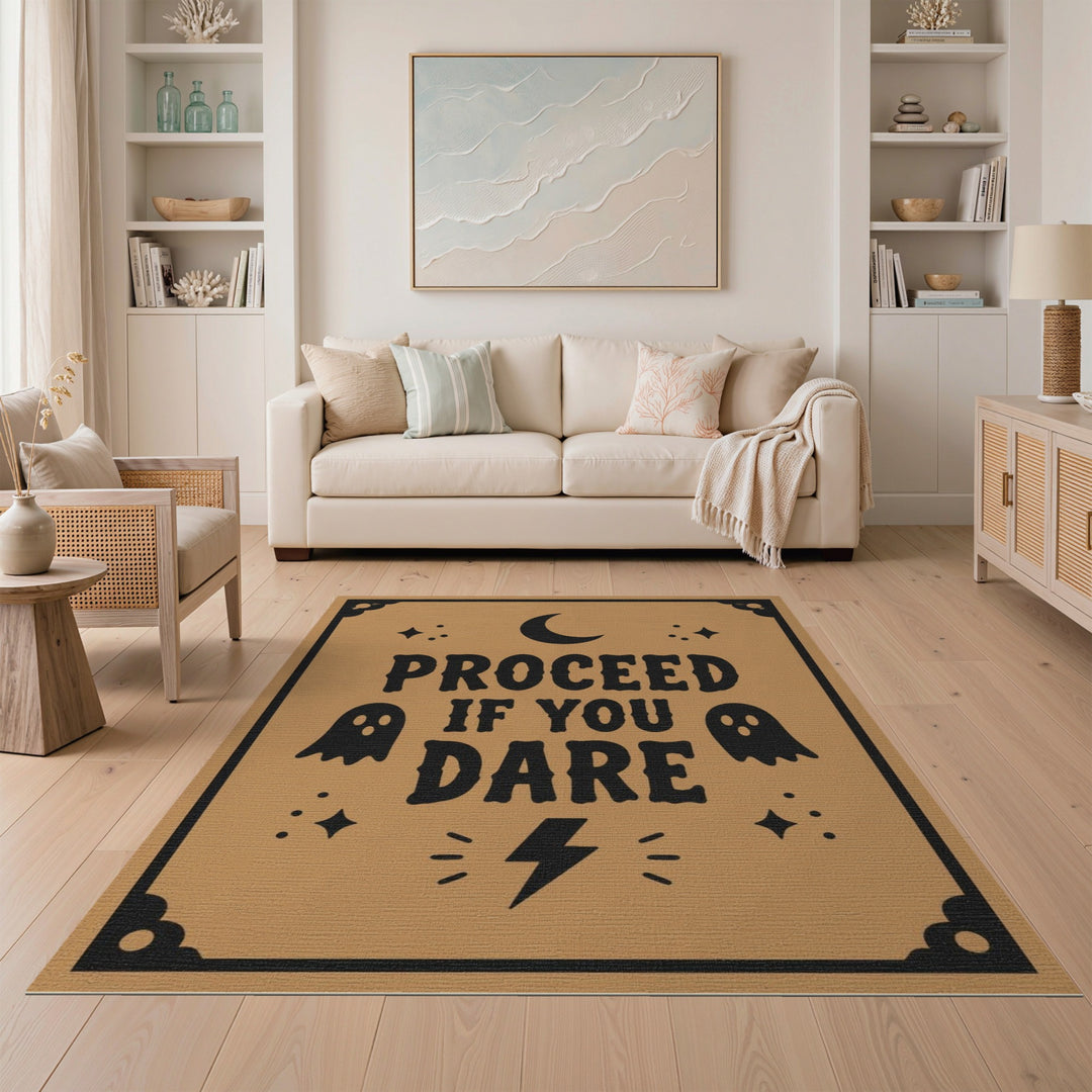 Proceed If You Dare Ghost Halloween Area Rug