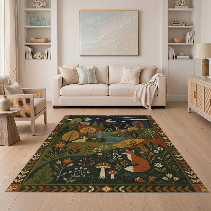 Enchanted Woodland Night Area Rug