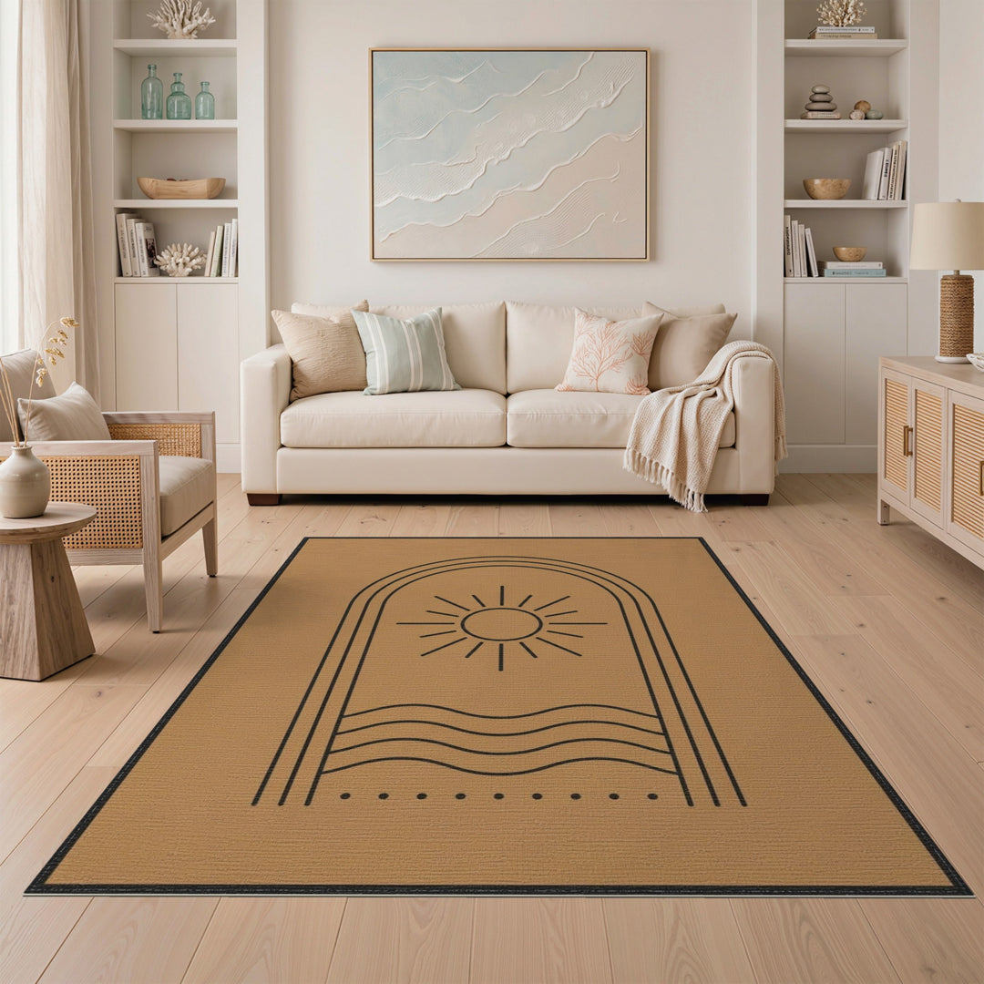 Brown Southwestern Arch Sun Area Rug