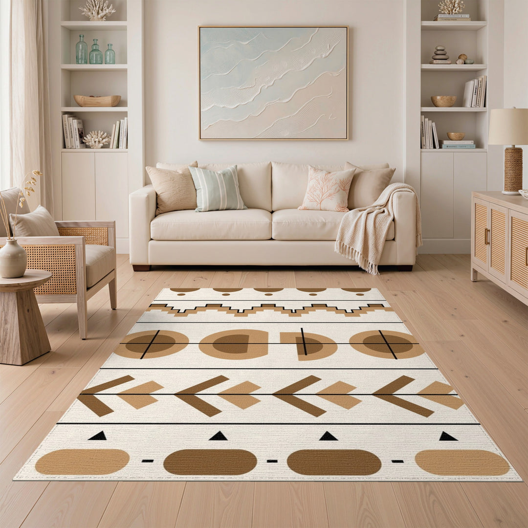 Brown Geometric Area Rug