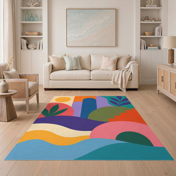 Vibrant Multi-Color Abstract Area Rug