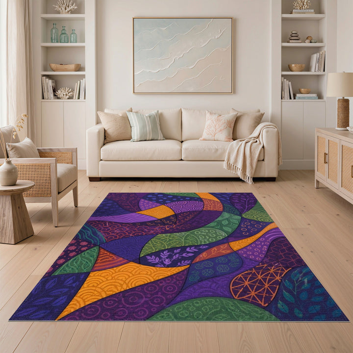 Multi-color and Patterns Abstract Area Vibrant Multi-Color Abstract Swirl Area Rug