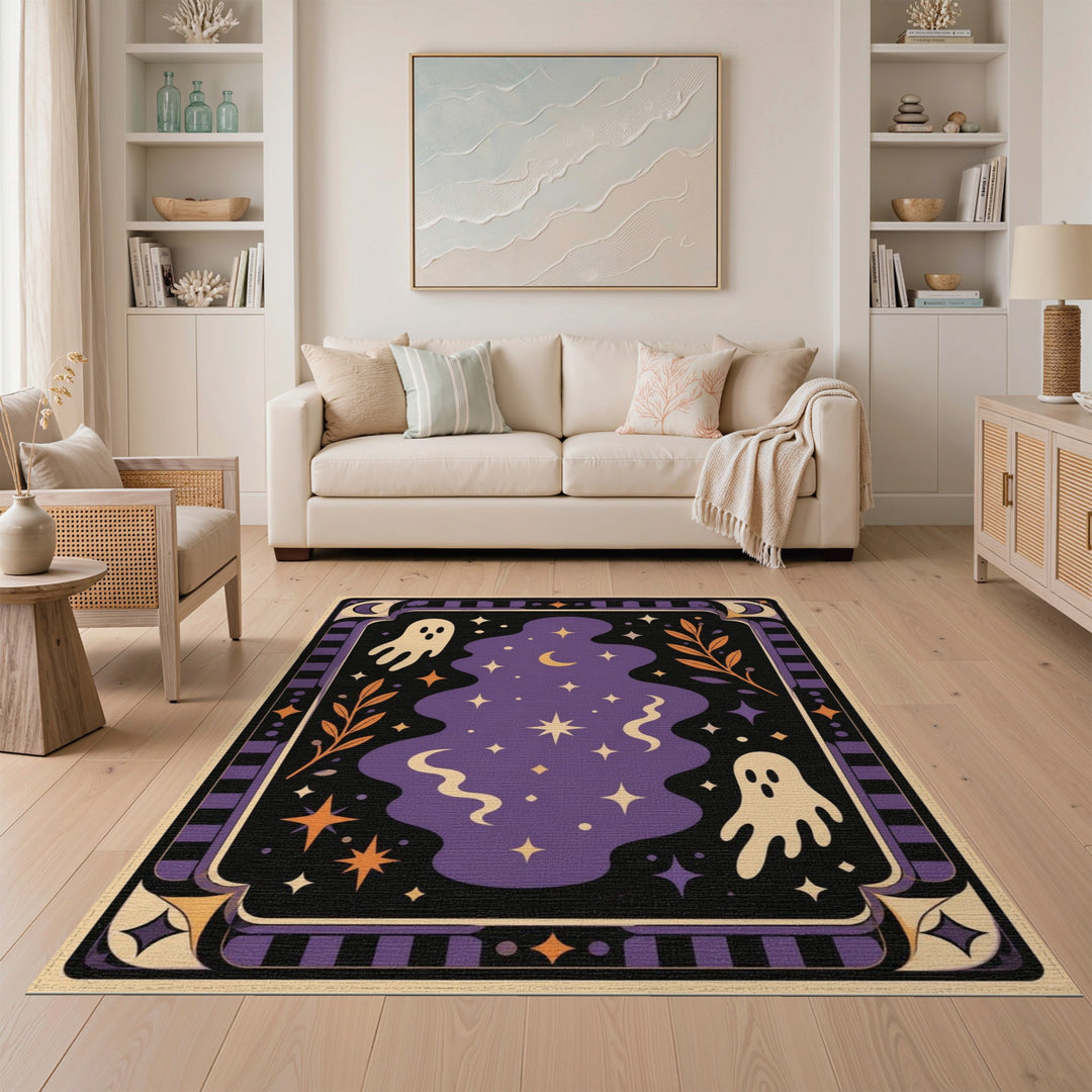 Purple Ghost Celestial Kids Area Rug