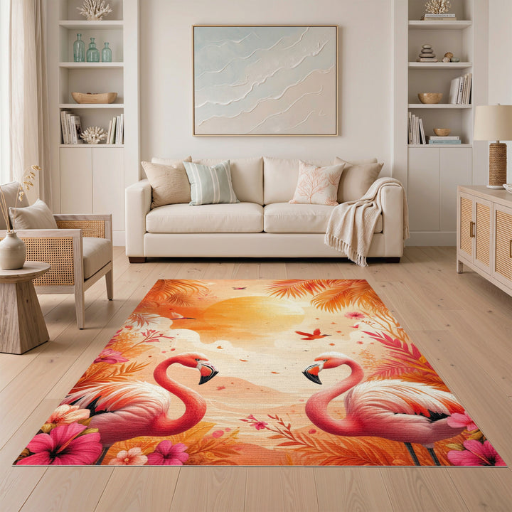 Flamingo Sunset Area Rug
