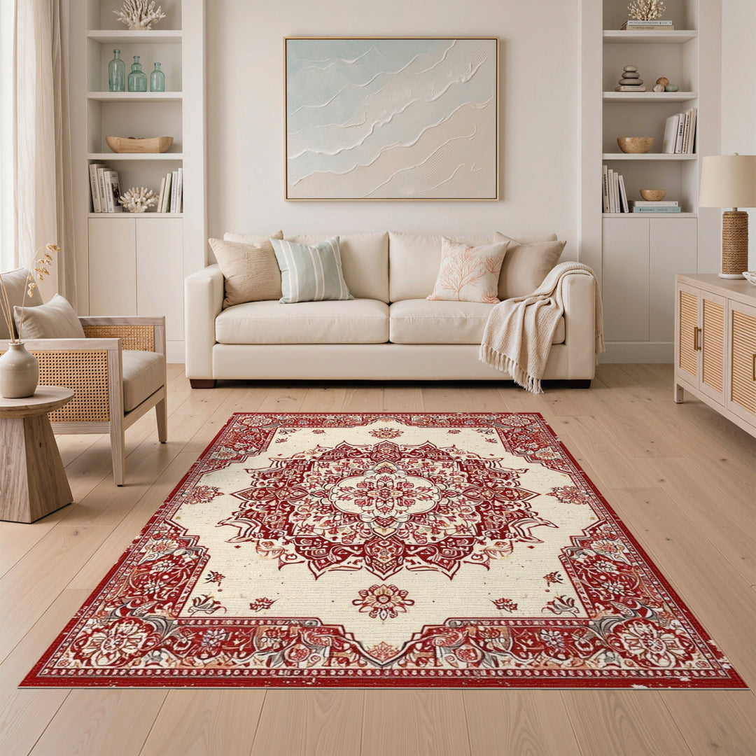 Red Persian Medallion Area Rug