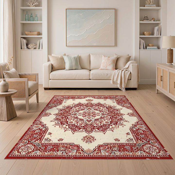 Red Persian Medallion Area Rug