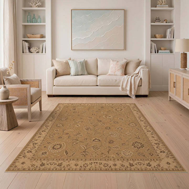 Brown Floral Vintage Area Rug