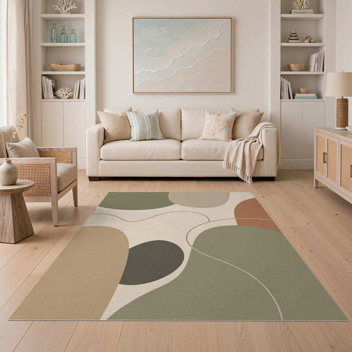 Neutral Organic Abstract Area Rug