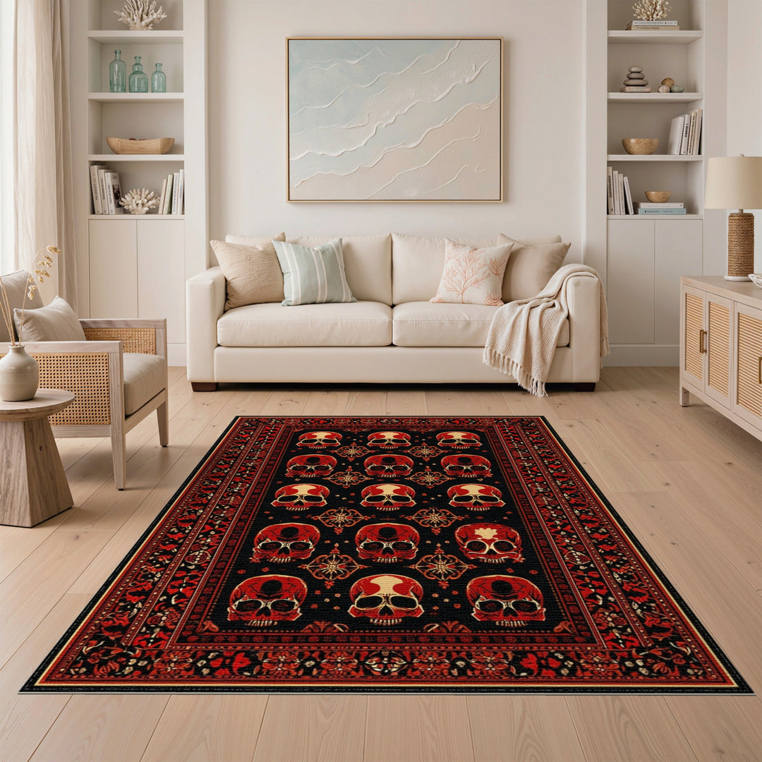 Red Skull Traditional Persian Rug
